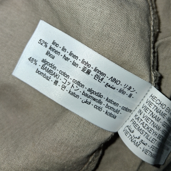 Zara A-Line Pleated Khaki Linen Skirt - Picture 6 of 6